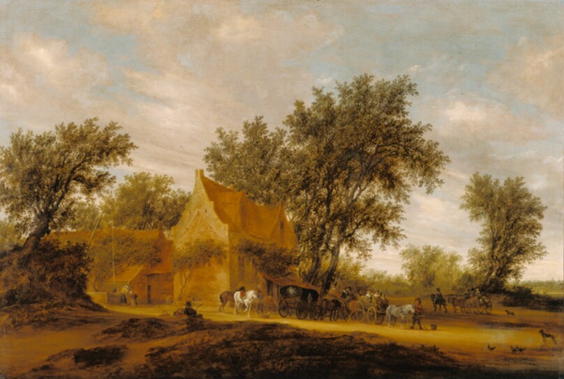 Travellers Halting before an Inn