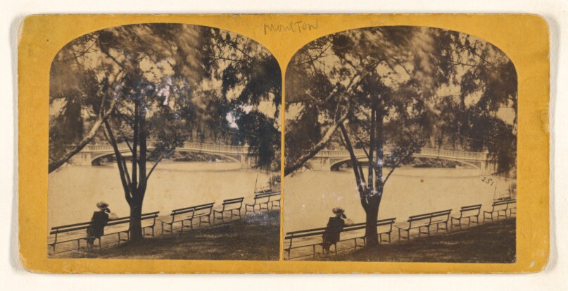 Bow Bridge. (distant view) [Central Park, New York]
