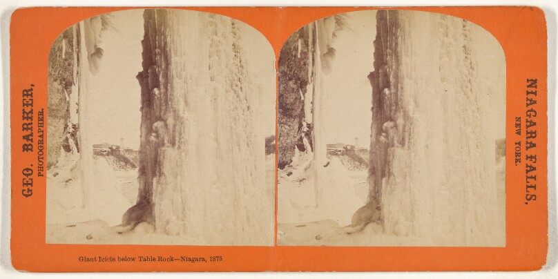 Giant Icicle below Table Rock - Niagara, 1875