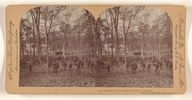 Bayonet Drill, Company F, 7th U.S. Infantry, Camp Chickamauga, Ga., U.S.A.