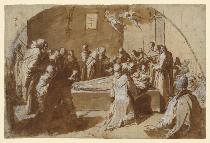 The Deaths of the Blessed Ugoccione and Sostegno (recto); A Study of the Farnese Hercules (verso)
