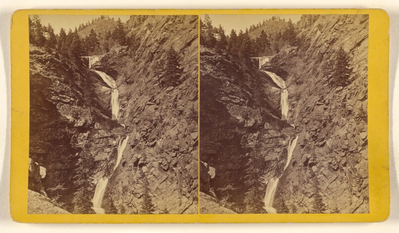 Cheyenne Canon. Cheyenne Falls, 350 feet high. Six miles from Colorado Springs.