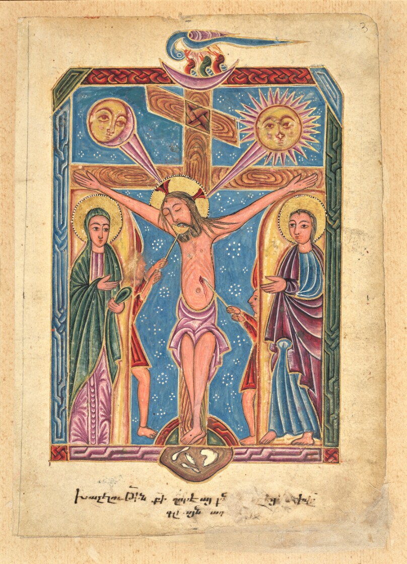 Leaf from Ms. Ludwig II 7 with The Crucifixion