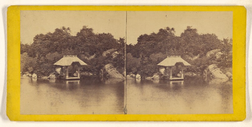 A Visit to the "Central Park" in the Summer of 1865. The Boat House on the Lake.