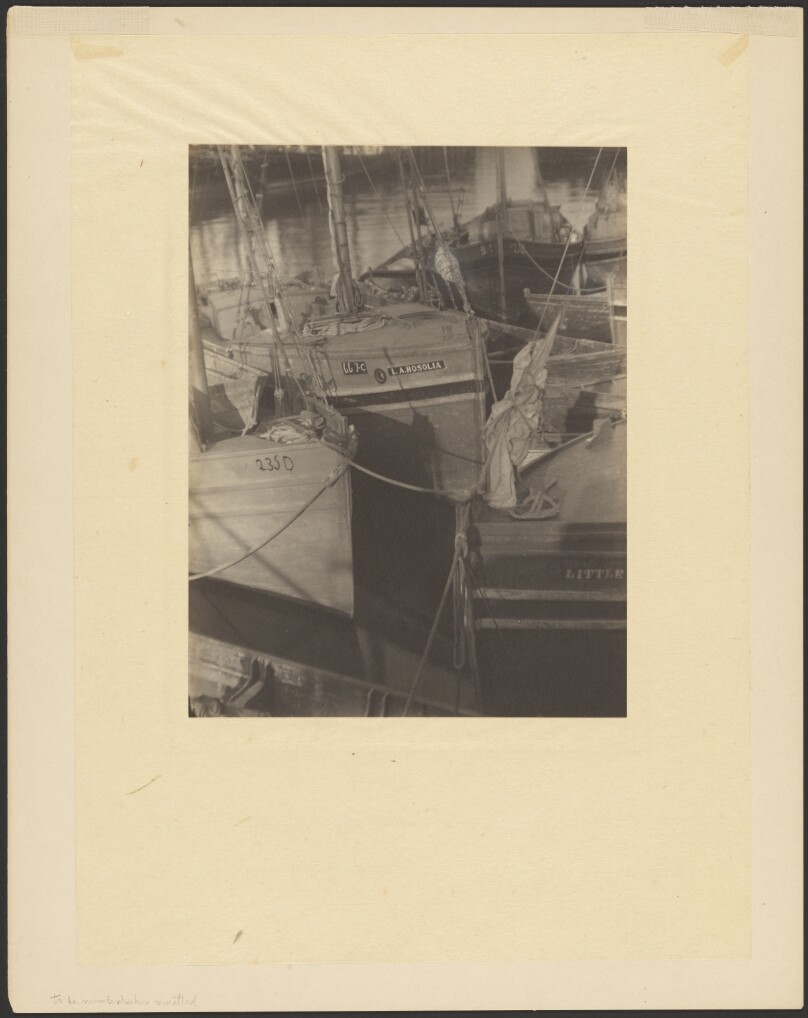[Harbor, Crowded with Sail-Masted Fishing Vessels]
