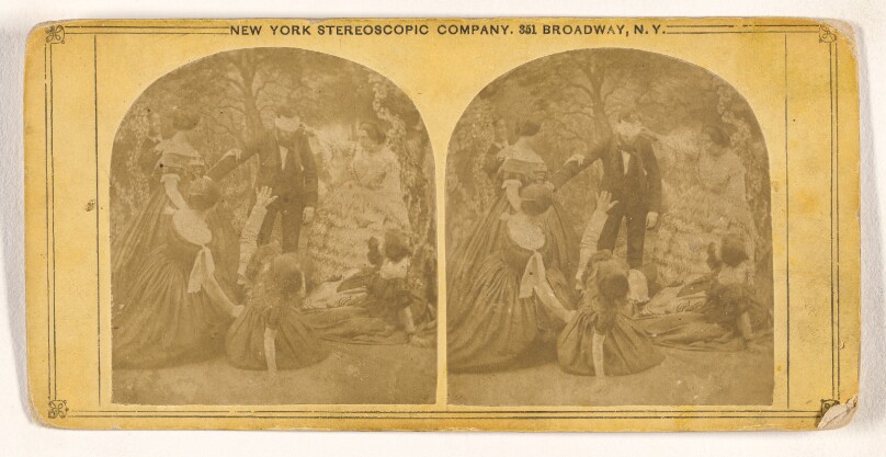 [Man blindfolded with five women: a fantasy]