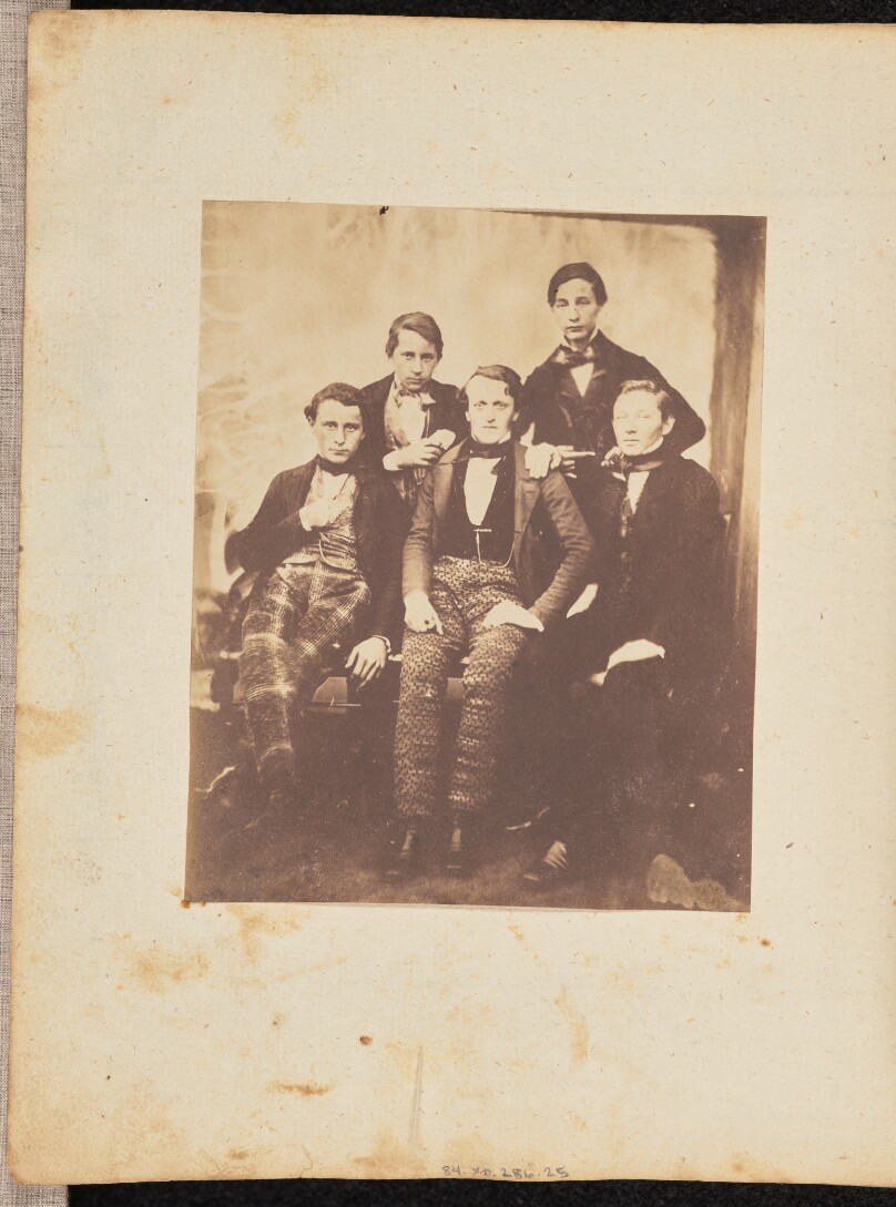 [Portrait of five young men]