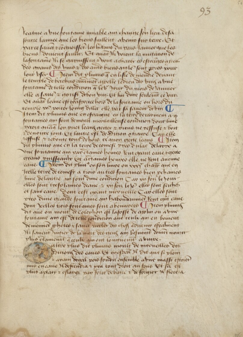 Historiated Initial O: Man on the Edge of a Pool of Water