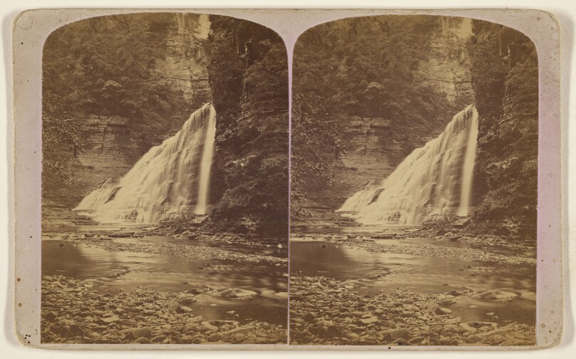 Base of Lucifer Falls, from east side of Cathedral. [Enfield Glen, New York]