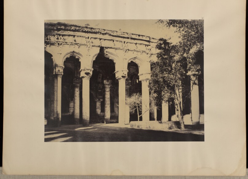 Madura. [Trimul Naik's] Palace, East Facade in Quadrangle.