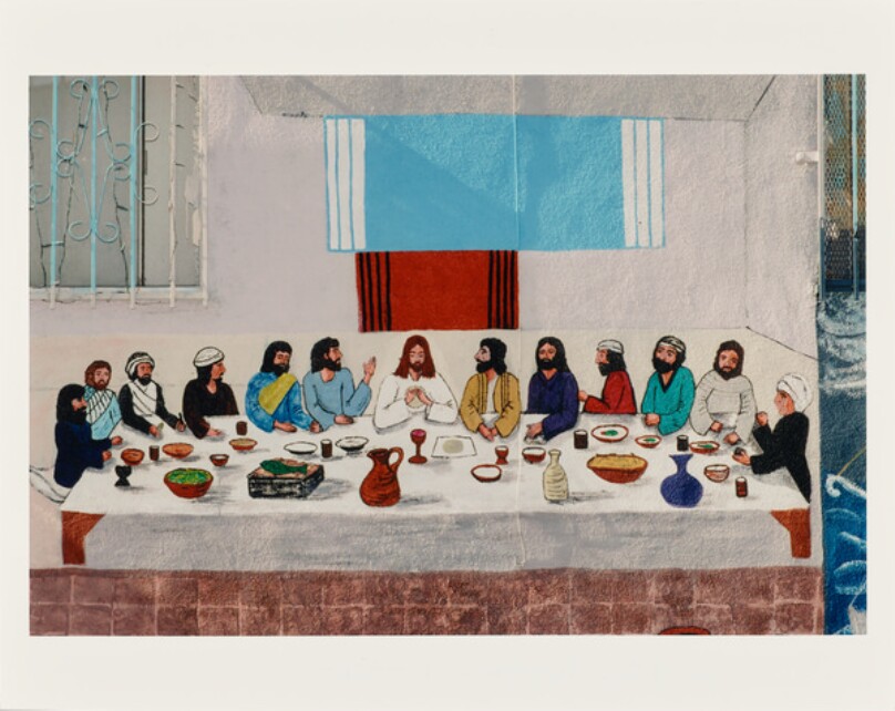 Last Supper by Manuel G. Cruz, mural on the wall of El Toro Meat Market, on Fresno Street corner of Cesar Chavez