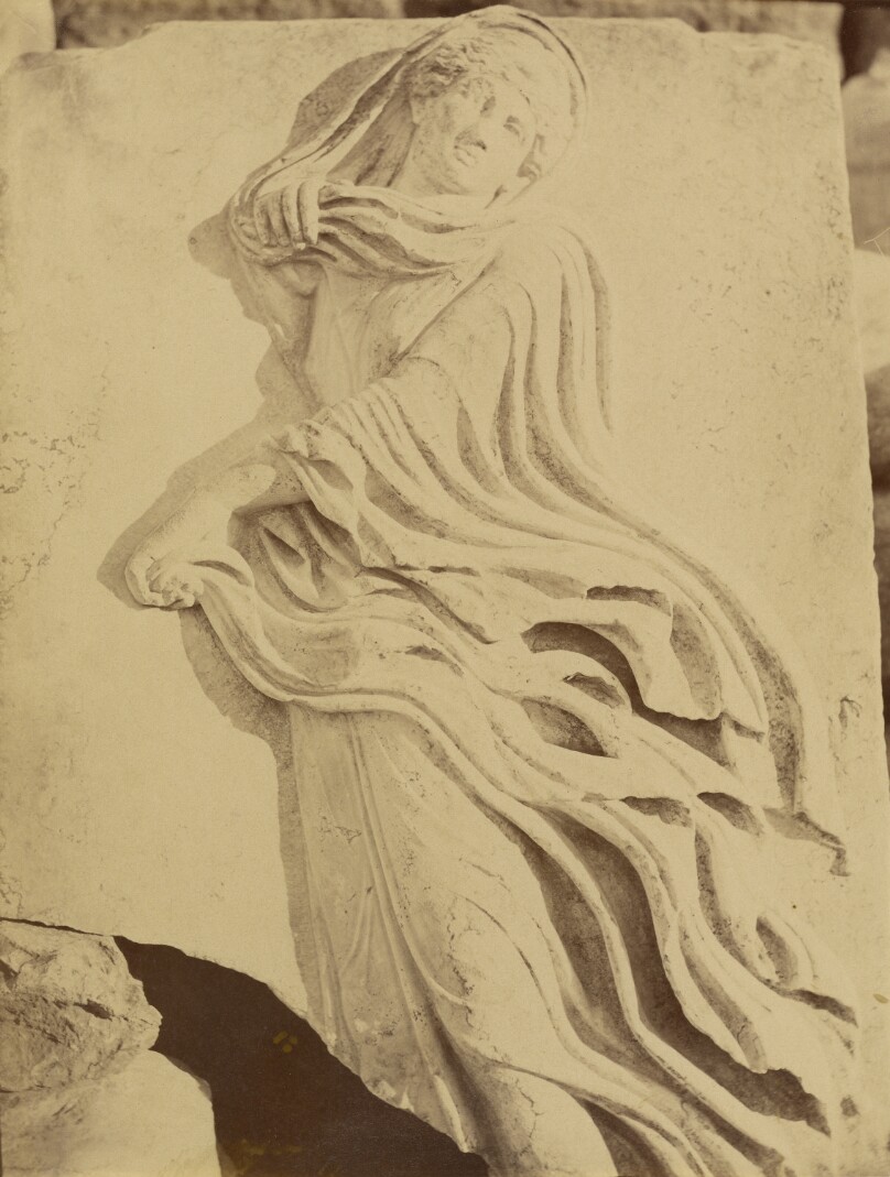 [Sculptural fragment - dancing Maenad in high relief]
