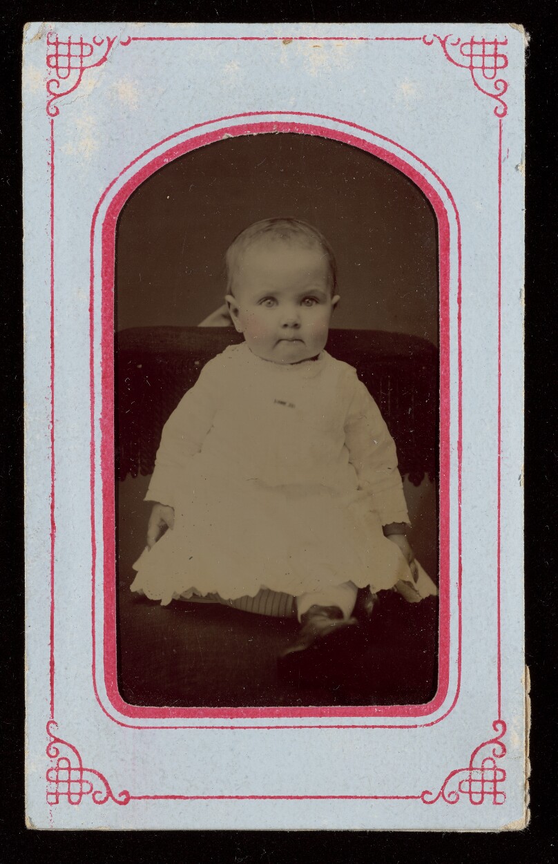 [Portrait of a Seated Baby with Hidden Parent]