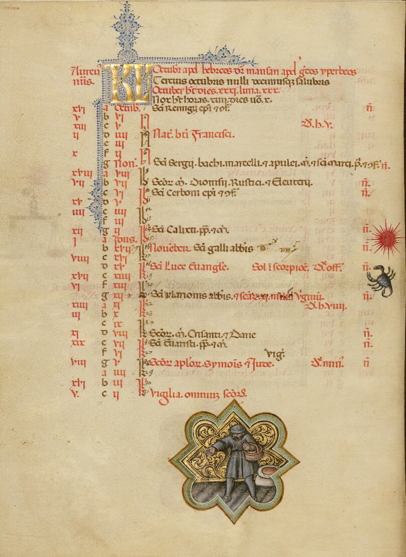 A Man Sowing Wheat; Zodiacal Sign of Scorpio