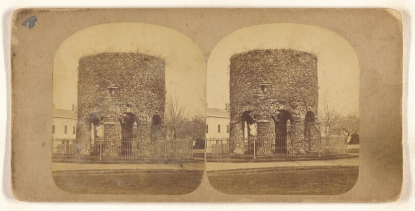 Stereoscopic View of Old Stone Mill