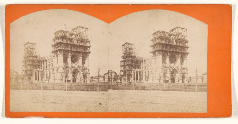[View of a church under construction]