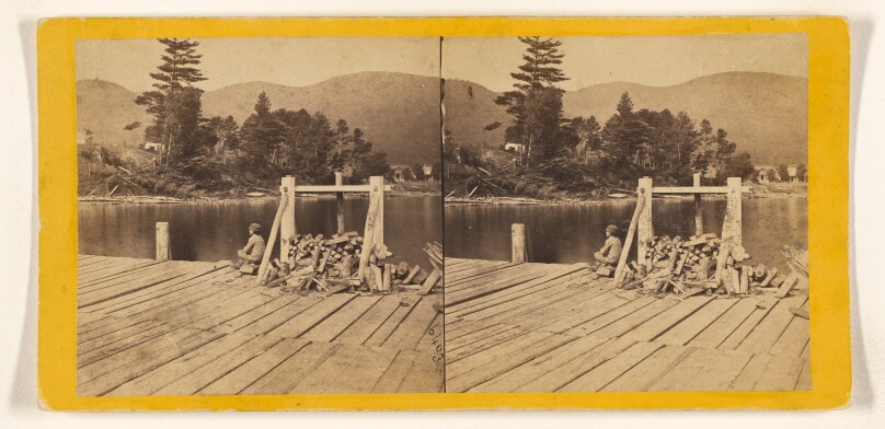 View from Steamboat Dock looking West. Prospect Mountain 1900 feet in the distance. [Lake George, N.Y.]
