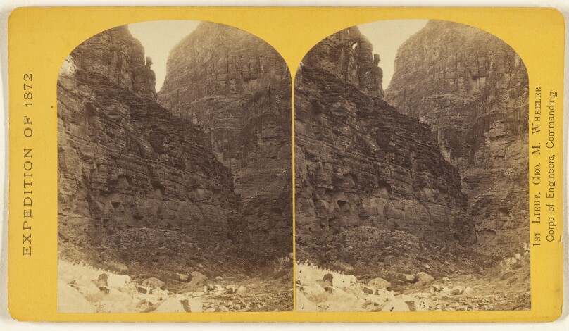 The Canon of Kanab Creek, near where it joins the Grand Canon of the Colorado. The walls are of limestone...2,500 feet in height