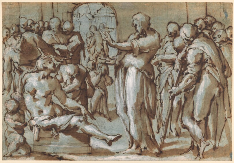 Raising of the Son of the Widow of Naim (recto); Madonna and Child with Saints (verso)