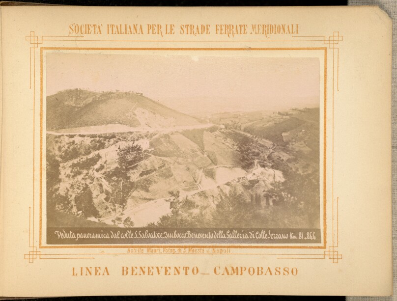Veduta panoramica dal colle San Salvatore. Imbocco Benevento della Galleria di Colle Serrano chilometro 81 + 844