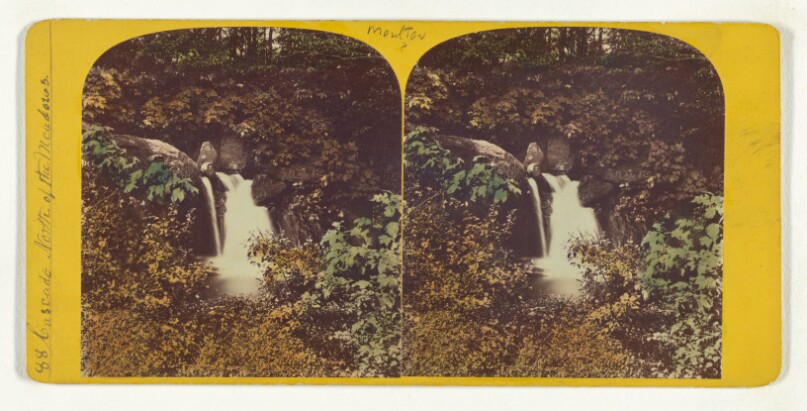 Cascade North of the Meadows (Upper Park). [Central Park, New York]