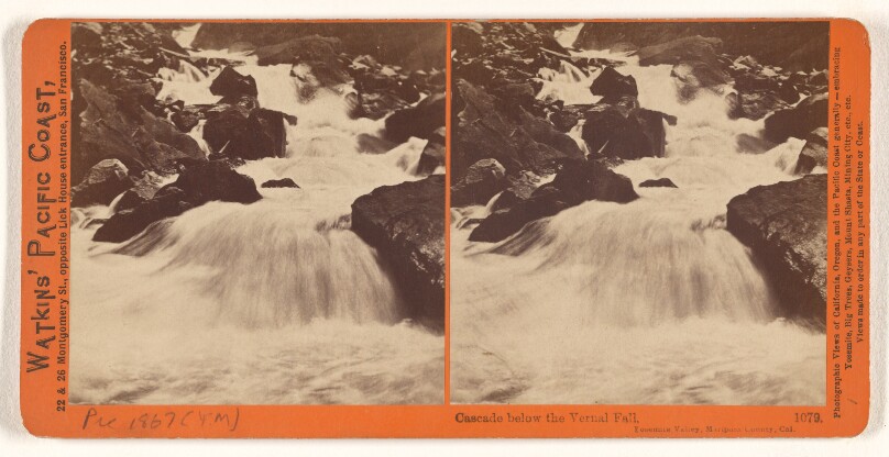 Cascade below the Vernal Fall, Yosemite Valley, Mariposa County, Cal.