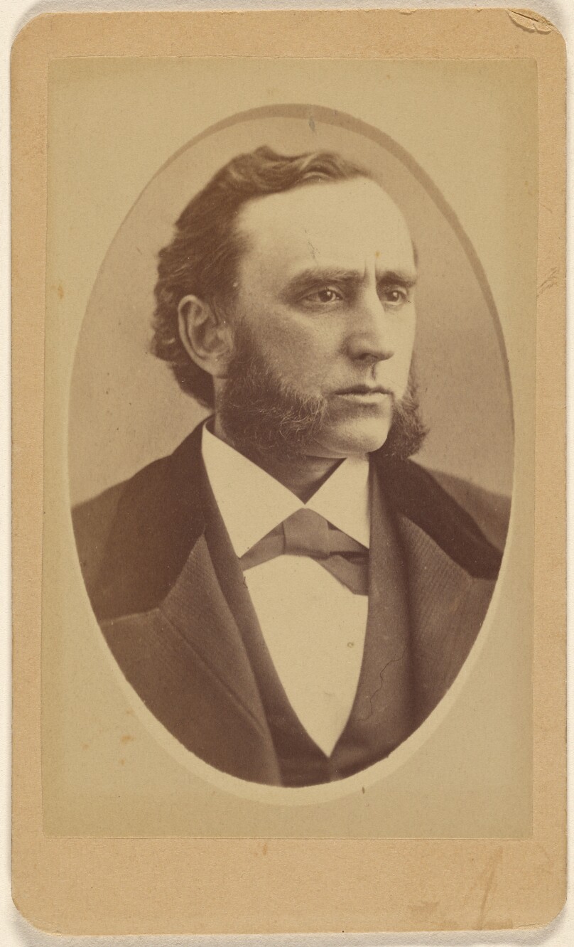 [Unidentified man with long, groomed muttonchops, printed in quasi-oval style]