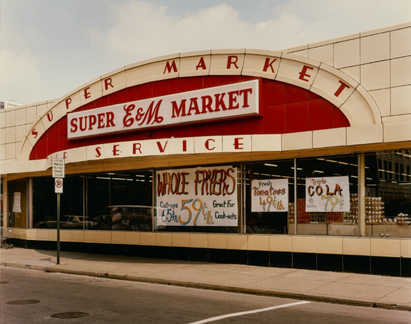 Facade of E & M Supermarket, Roanoke, Virginia