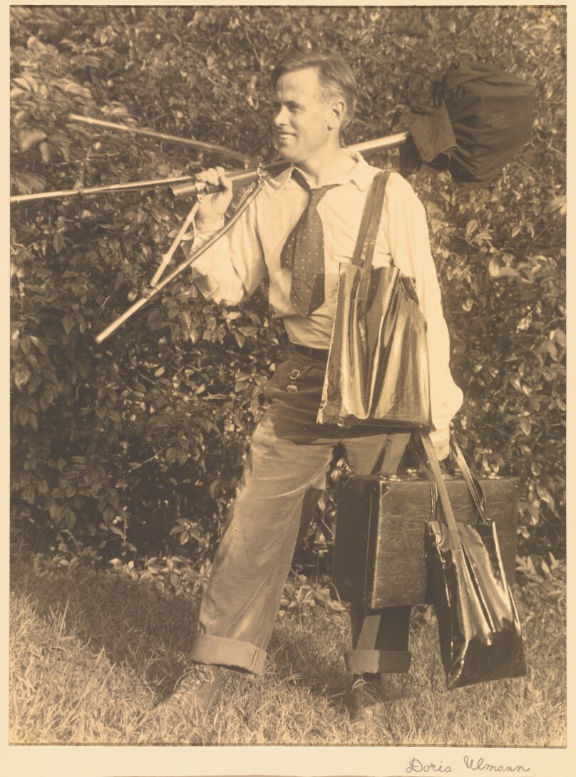 John Jacob Niles Carrying Doris Ulmann's Photography Equipment