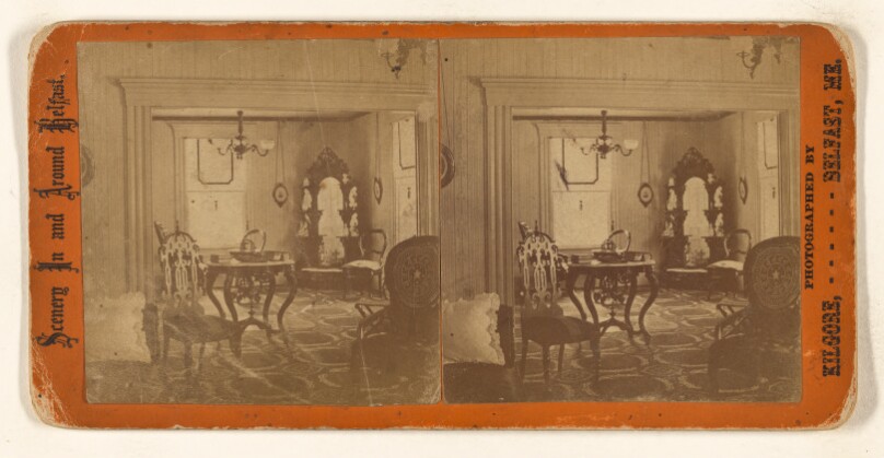 [Interior of a living room at Belfast, Maine]