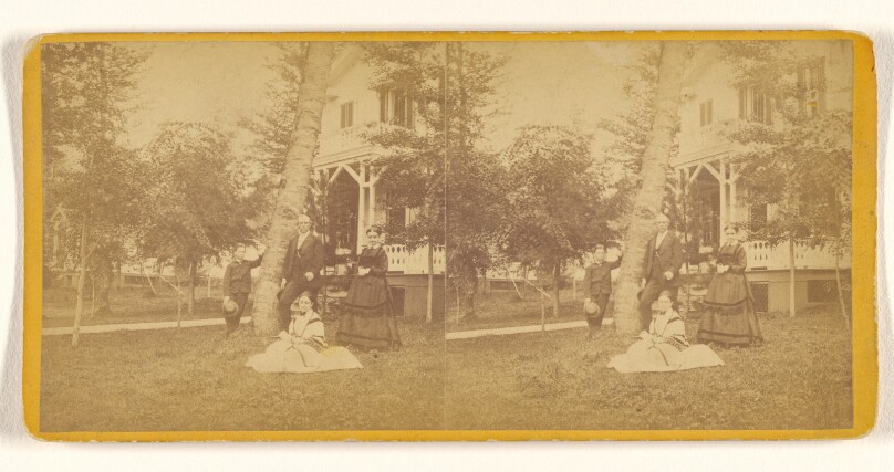 [Family posed on lawn in front of house, Philadelphia, Pennsylvania]