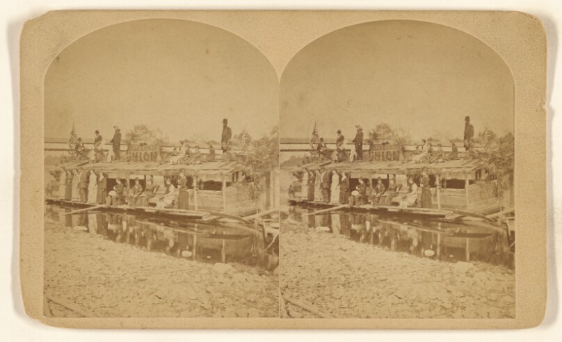 Excursion Party From Union, Broome Co., N.Y. Boat Built By Capt. Geo. E. Ross...Started Down the Susquehanna to Wyoming Valley..