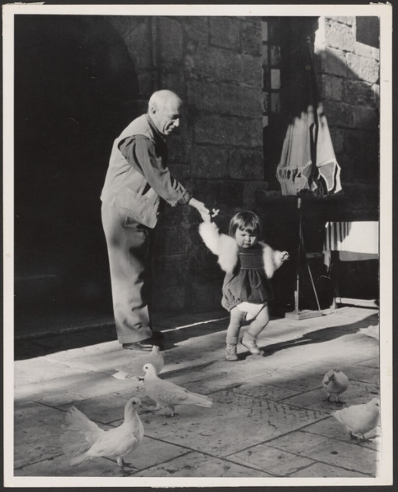 Pablo Picasso Holding Hand of His Daughter, Paloma Picasso