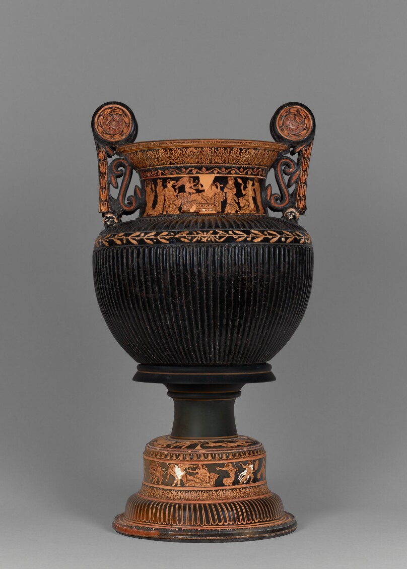 Attic Red-Figure Dinoid Volute Krater and Stand