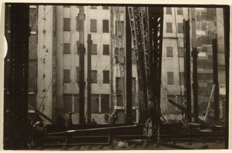 [Architectural Study, Construction Site with Welders]