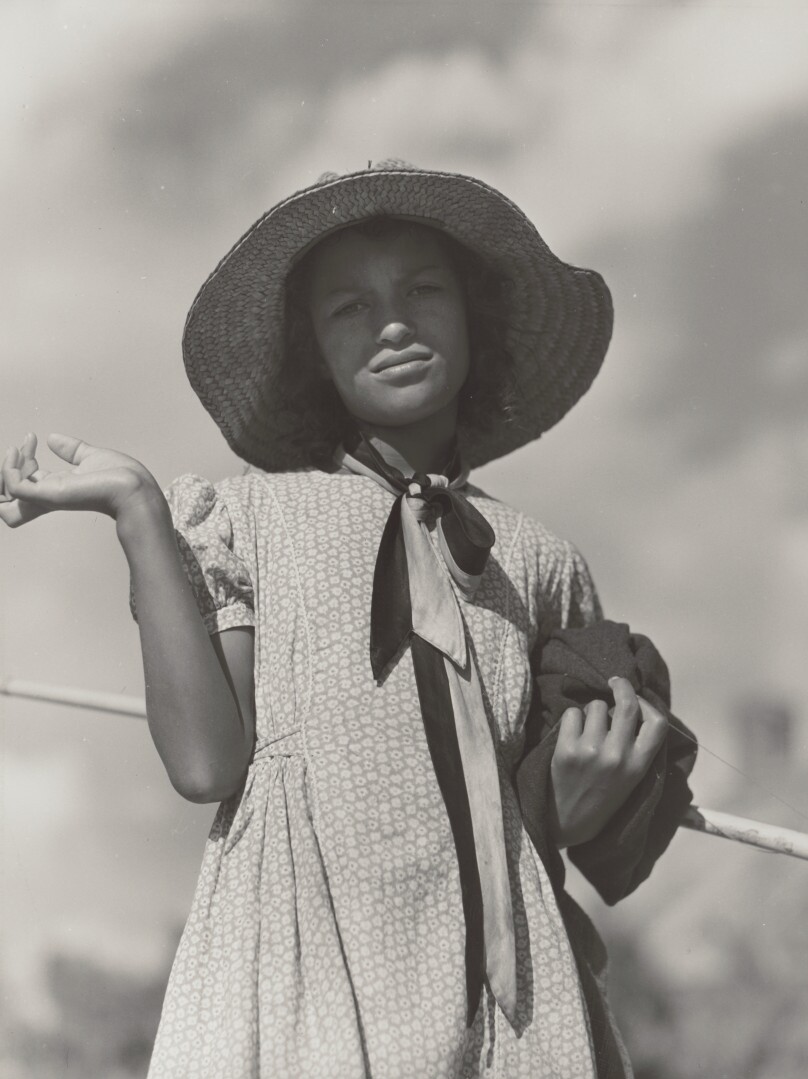 Daughter of a Cajun Family Returning Home after Fishing in Cane River, Melrose, Louisiana