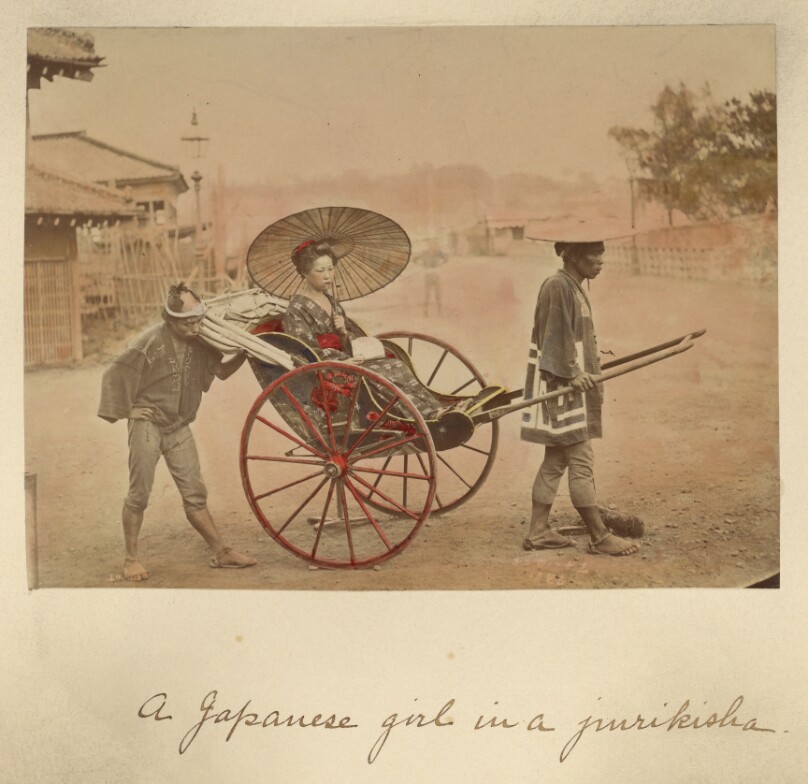 A Japanese girl in a jurikisha