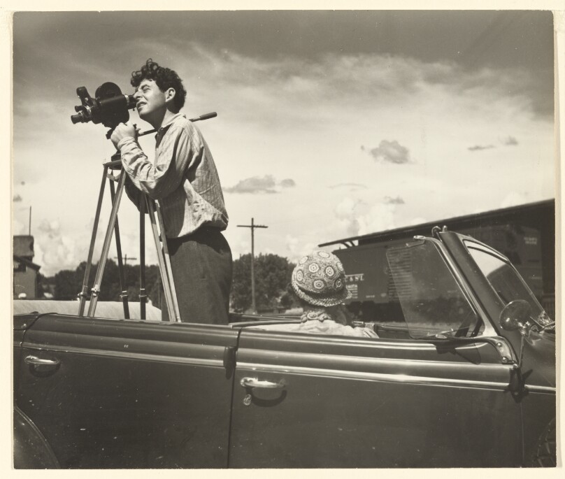Ralph Steiner Filming "People of the Cumberlands" for Frontier Films, near Highlander School, Tennessee