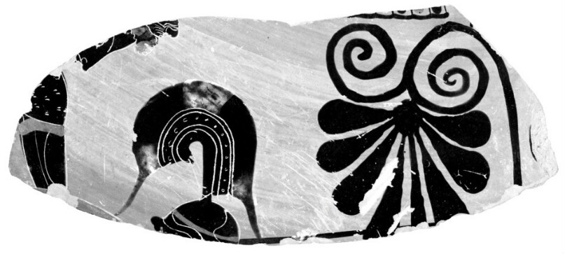 One Fragment from a Set of Fragments of an Attic Black-Figure Neck Amphora.