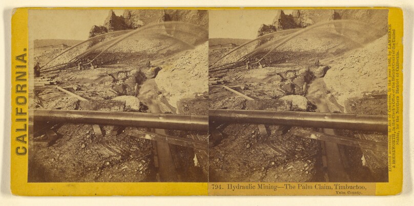 Hydraulic Mining - The Palm Claim, Timbuctoo, Yuba County.