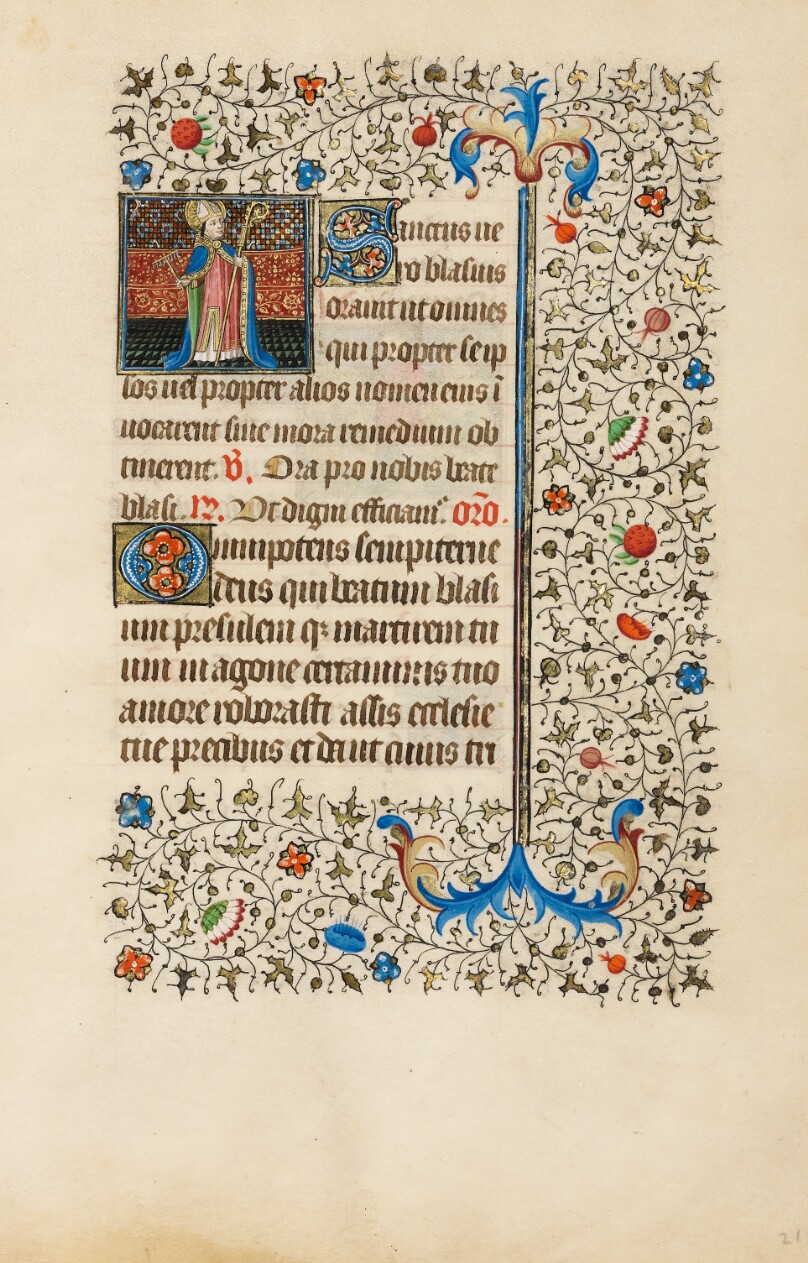 Saint Blasius with a Crosier and a Carding Comb