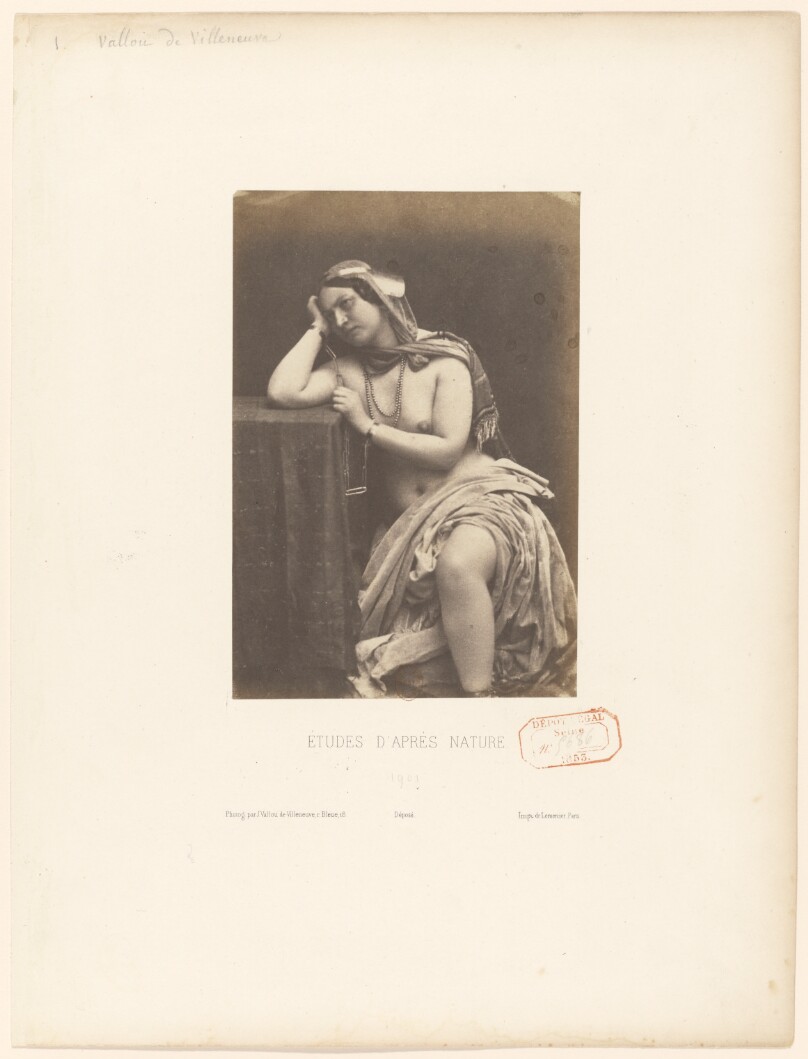 [Partially Nude Figure Seated, Head Resting on Hand]