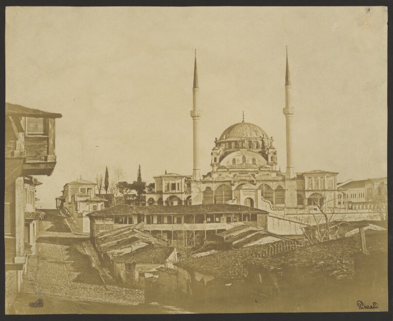 [Domed building with two minarets]