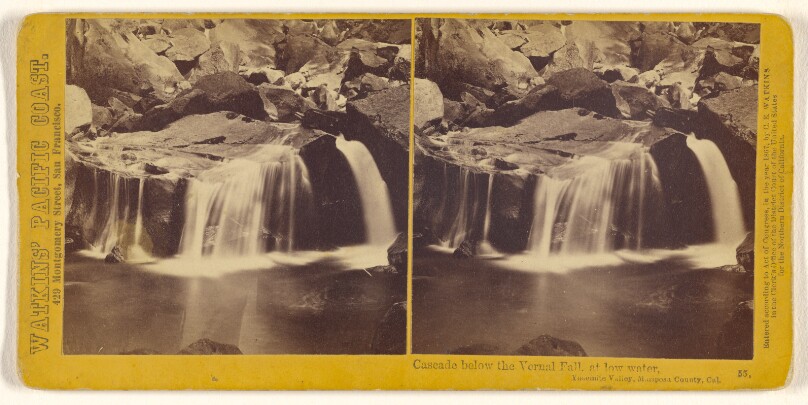 Cascade Below the Vernal Fall, at Low Water, Yosemite Valley, Mariposa County, Cal. (#55)