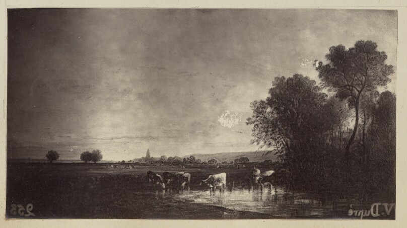 [Painted landscape with cows]