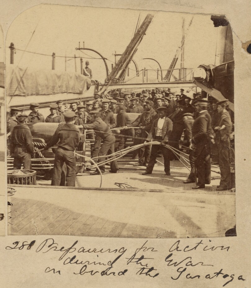[Preparing for action during the War on board the Saratoga]
