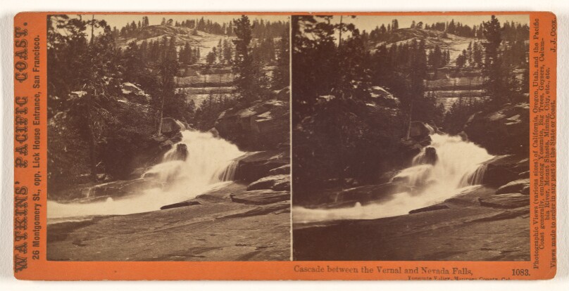 Cascade between the Vernal and Nevada Falls, Yosemite Valley, Mariposa County, Cal.