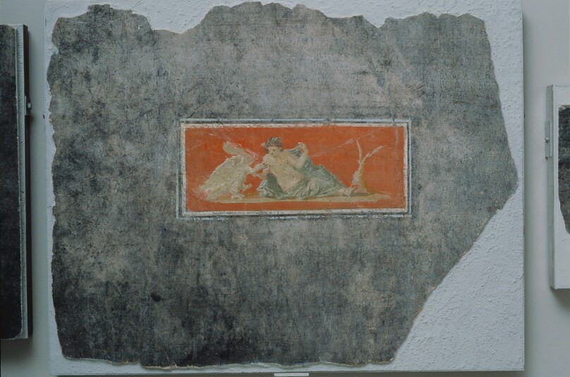Fresco Fragment with Woman and Swan