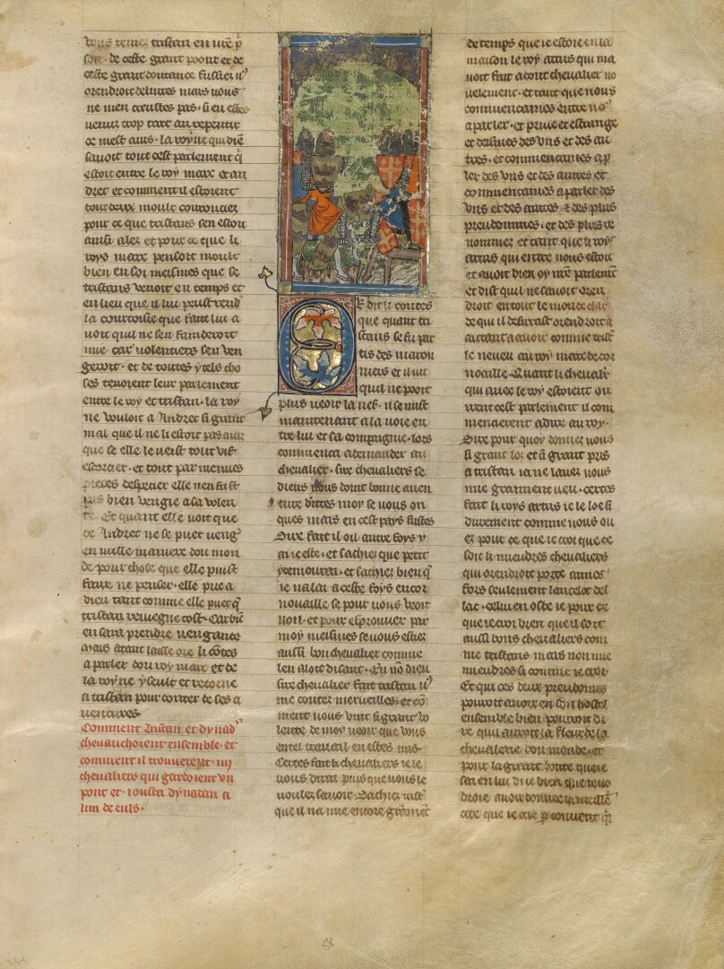 Sword Fight between Dynadan and a Knight at a Bridge