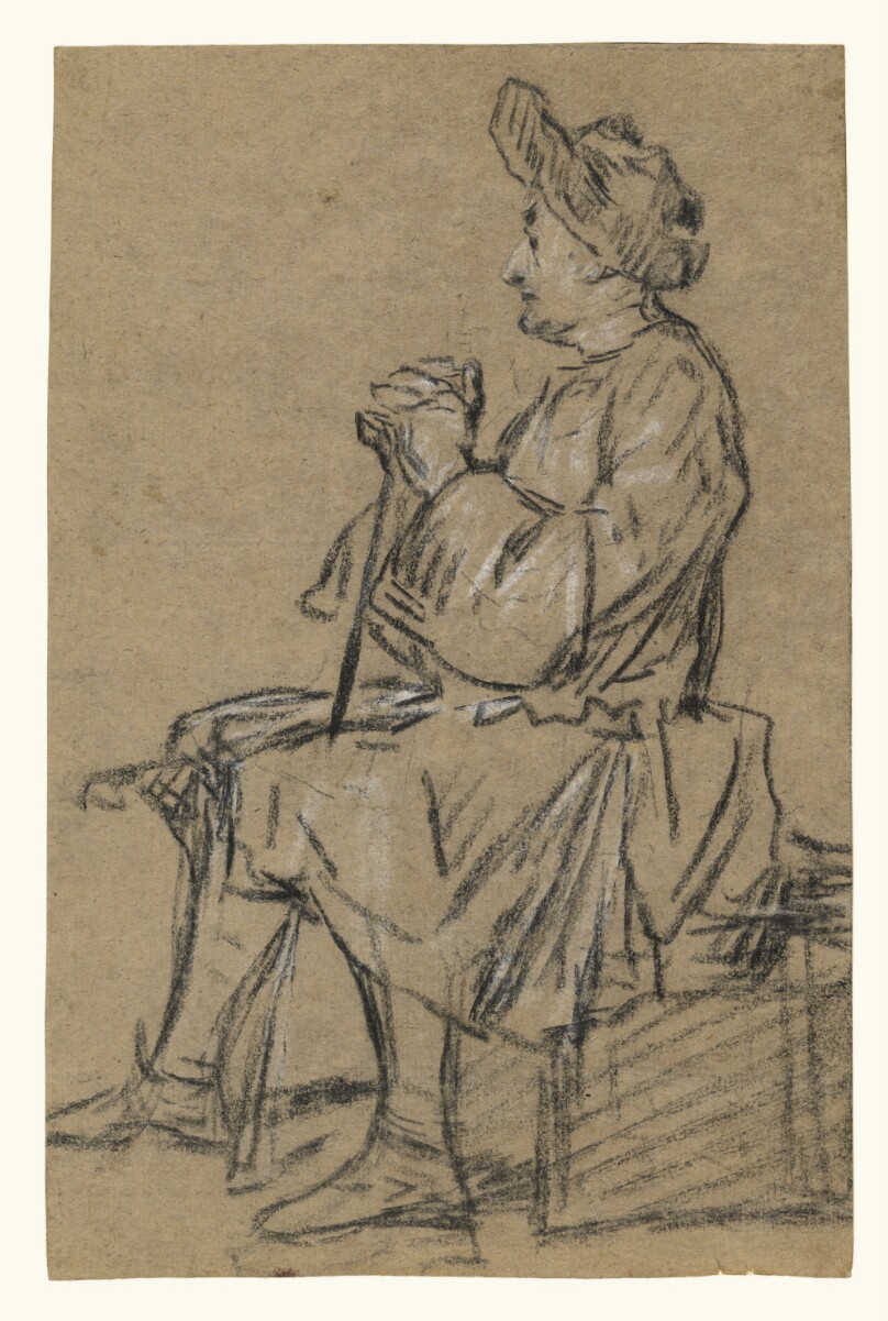 Study of a Seated Man (recto); Study of a Male Nude (verso)